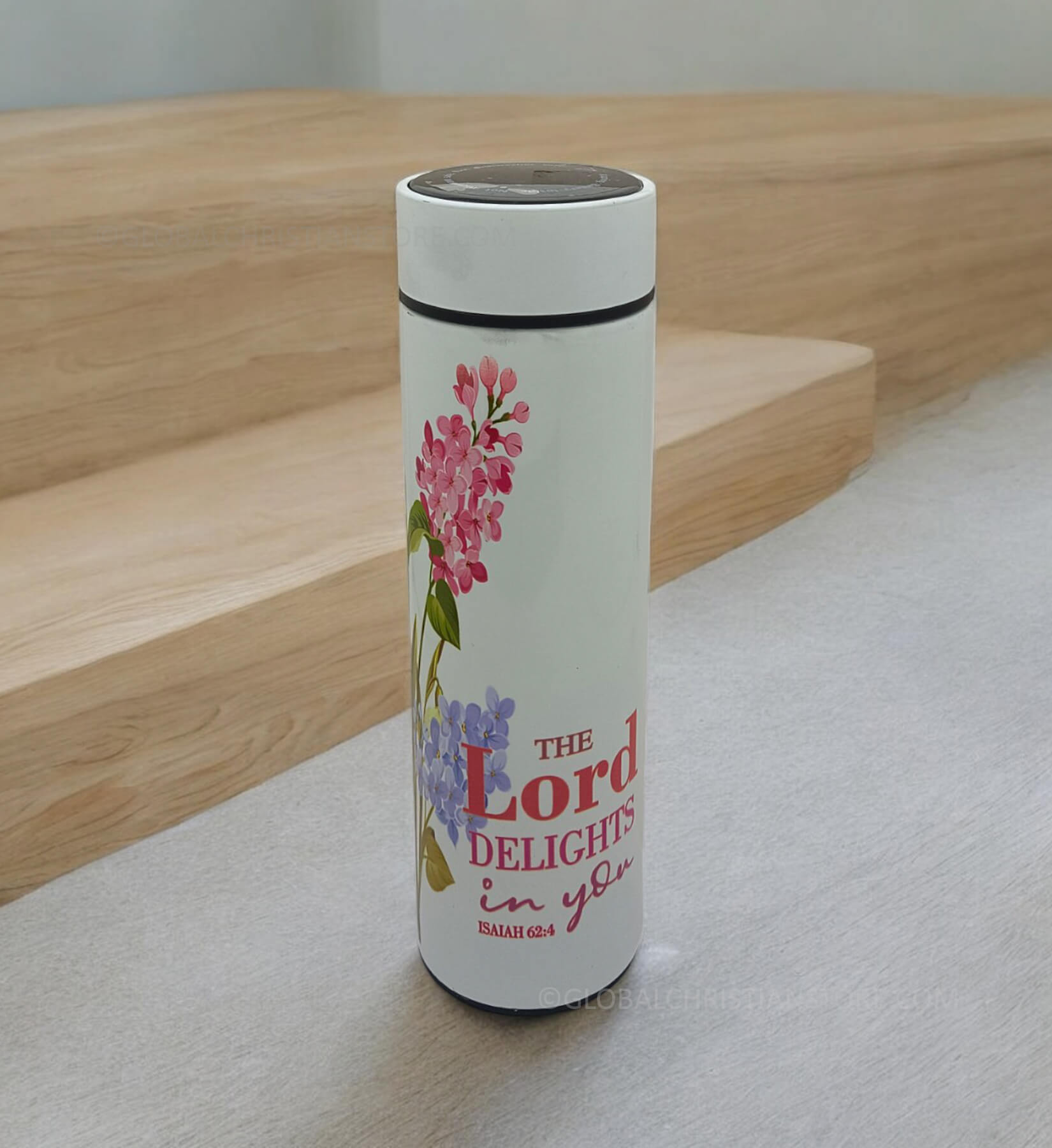 The Lord Delights in you and The Lords Mercies are new every Morning Christian LED Flask The Lord Delights in you and The Lords Mercies are new every Morning Christian LED Flask