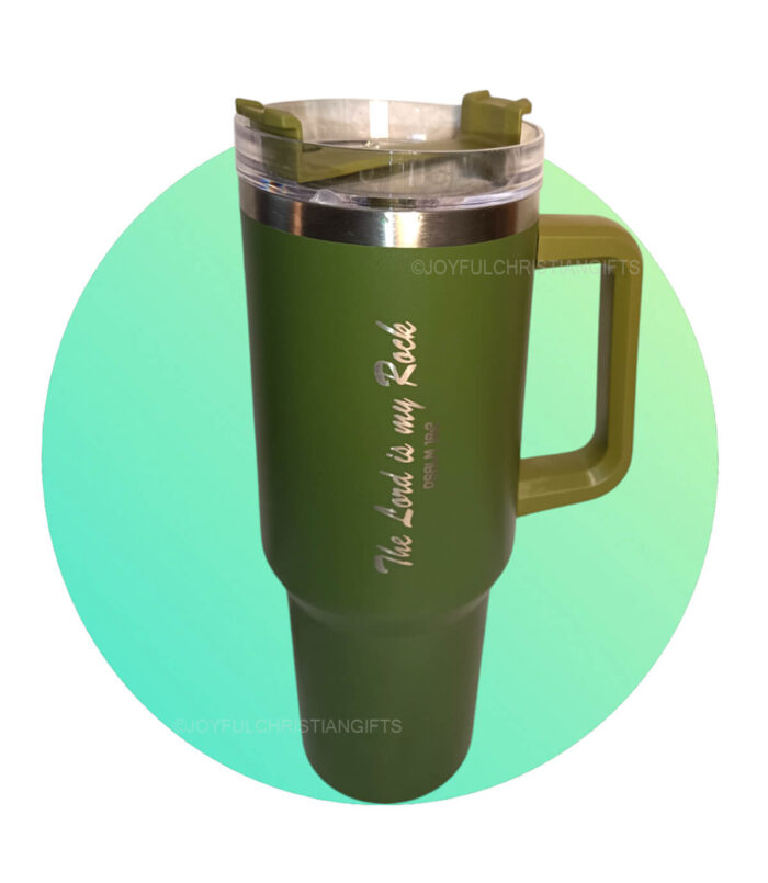 You shall be a Blessing Genesis 12 verse 2 and The Lord is my Rock Christian 1200 ml Car Travel Mug - Image 2