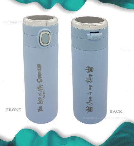 The Lord is my Shepherd Psalm 23 and Jesus is my King Kids Christian LED Flask