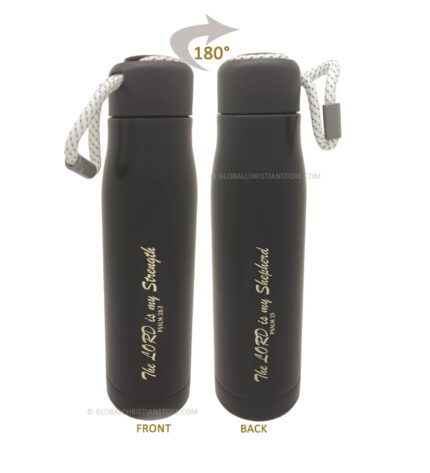 The Lord is my Shepherd and The Lord is my Strength Christian Rope Flask