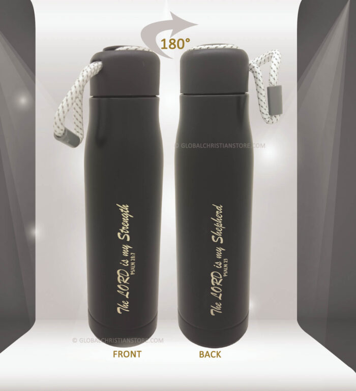 The Lord is my Shepherd and The Lord is my Strength Christian Rope Flask - Image 3