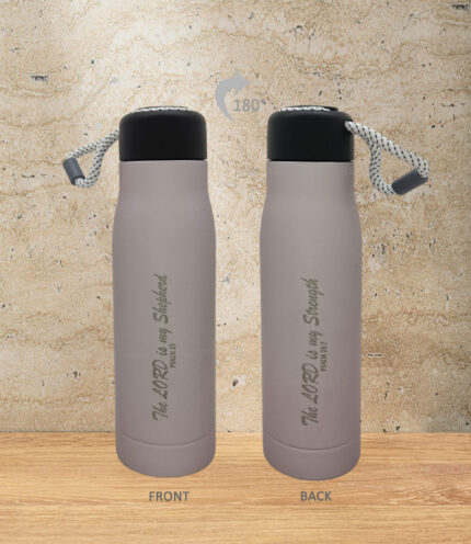 The Lord is my Shepherd and the Lord is my Strength Psalm 28 7 Christian Rope Flask
