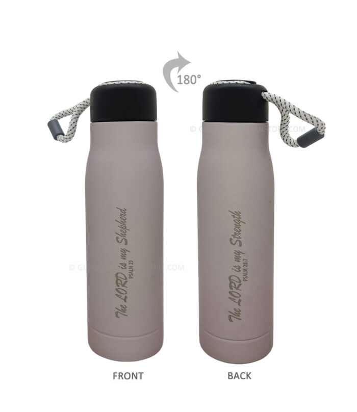 The Lord is my Shepherd and the Lord is my Strength Psalm 28 7 Christian Rope Flask - Image 2
