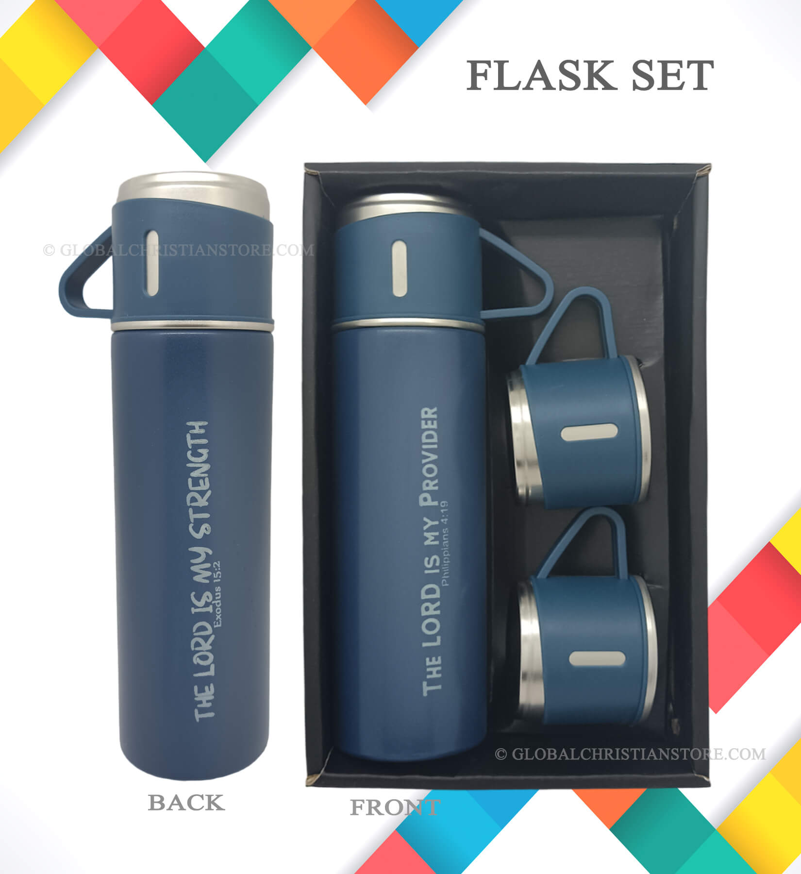 The Lord is my Strength and The Lord is my Provider Bible verse flask gift set The Lord is my Strength and The Lord is my Provider Bible verse flask gift set