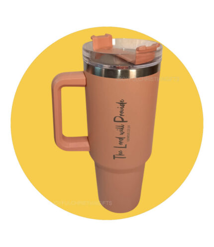 The Lord will Provide Genesis 22 verse 14 Christian 1200 ml Car Travel Mug Orange