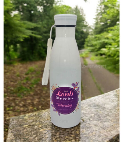 The Lords Mercies are new every morning and The Lord will do wonders among you Christian Rope steel bottle