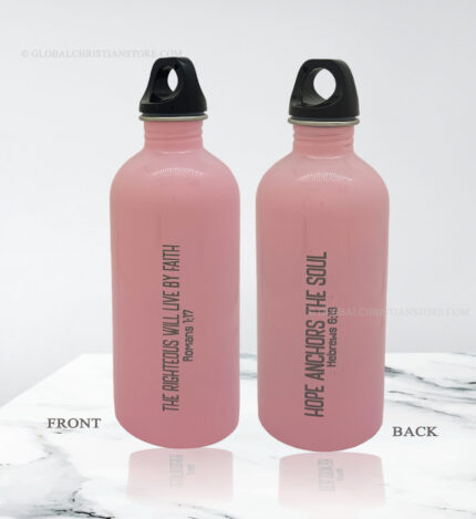 The Righteous will Live by Faith Romans 1 17 and Hope Anchors the soul Hebrews 6 19 Bible verse sipper bottle 350 ml