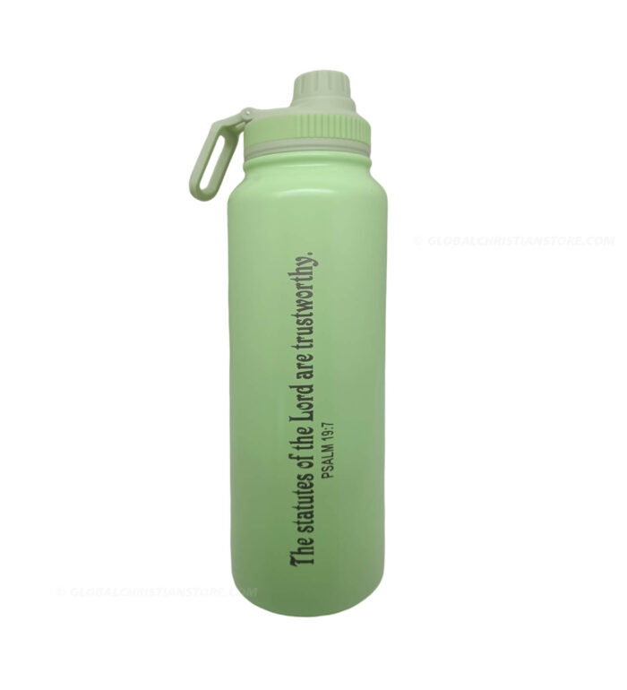 The Law of the Lord is perfect and statues of the Lord are trustworthy Psalm 19 verse 7 Christian 1 Liter Flask - Image 2