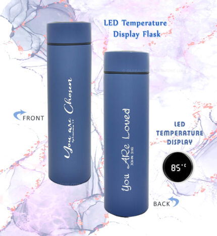 You are Chosen and You are Loved John 3 16 Bible verse LED Temperature Display Flask