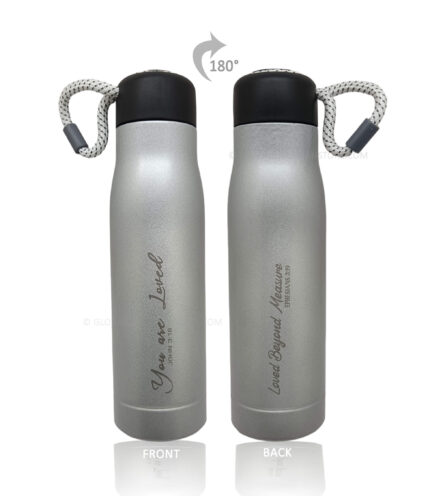 You are Loved and Loved beyond Measure Bible verse Rope Flask