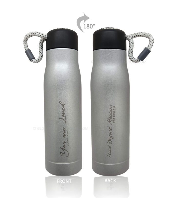 You are Loved and Loved beyond Measure Bible verse Rope Flask You are Loved and Loved beyond Measure Bible verse Rope Flask