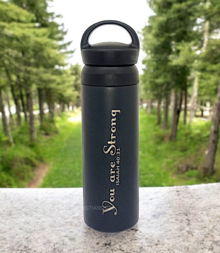 You are Strong Isaiah 40 verse 31and You are Precious Proverbs 3 Verse 15 500 ml Tumbler Flask with Bible verse