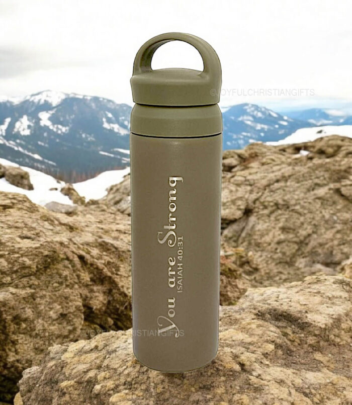 You are Precious Proverbs 3 Verse 15 and You are Strong Isaiah 40 verse 31 500 ml Tumbler Flask with Bible verse - Image 2