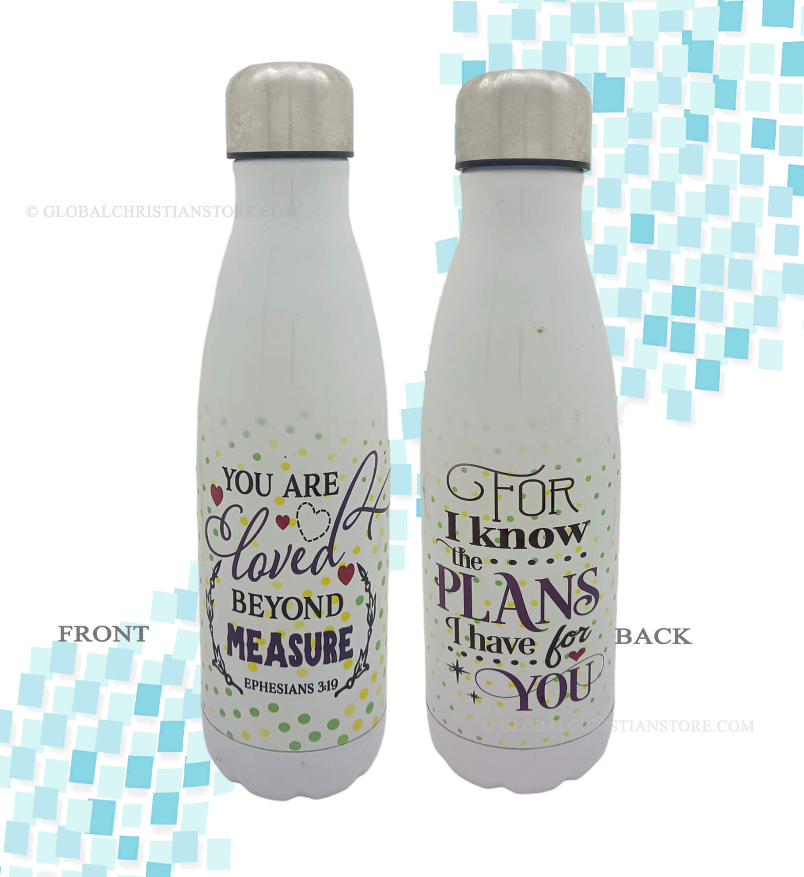 You are loved beyond Measure Ephesians 3 verse 19 and For I know the plans I have for you Christian Coke Flask You are loved beyond Measure Ephesians 3 verse 19 and For I know the plans I have for you Christian Coke Flask
