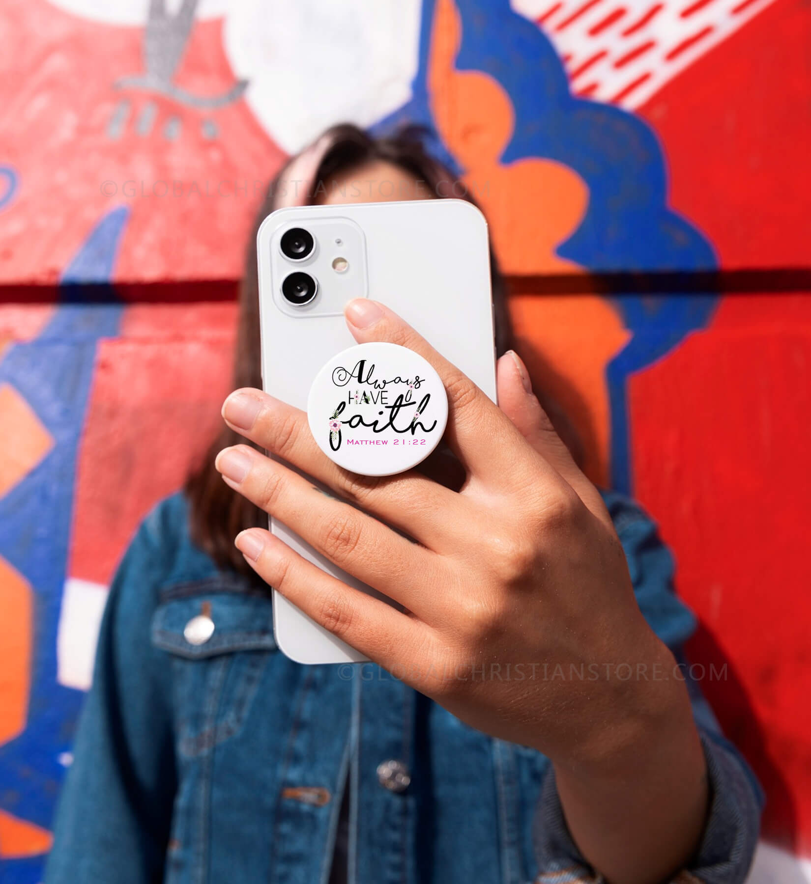 Always have faith Matthew 21 verse 22 Christian Mobile Popsocket