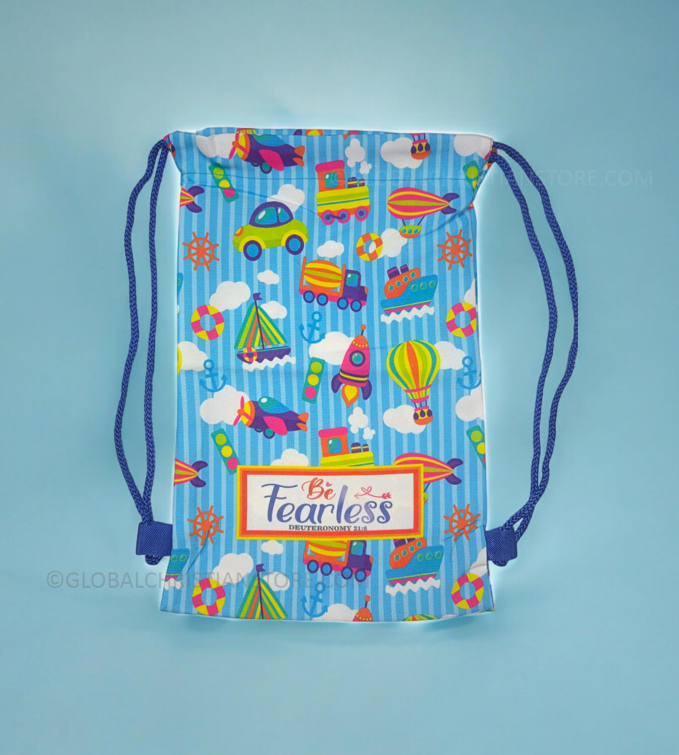 Be Fearless Deuteronomy 31 verse 6 Kids Christian Rope Bag