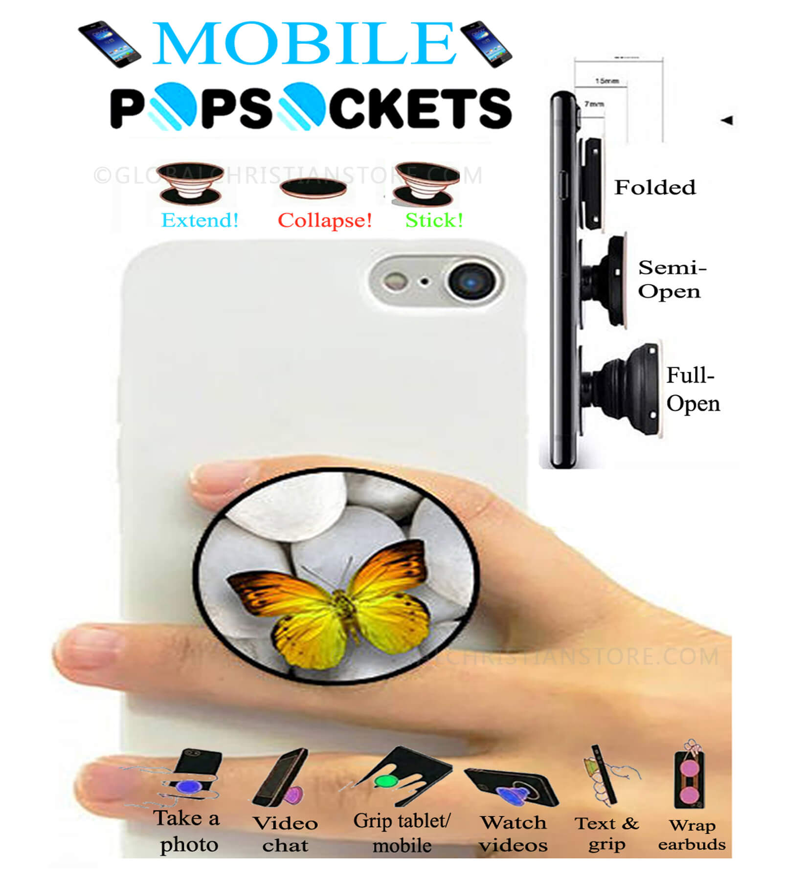 Let your Light Shine before others Matthew 5 verse 16 Bible verse printed mobile popsocket