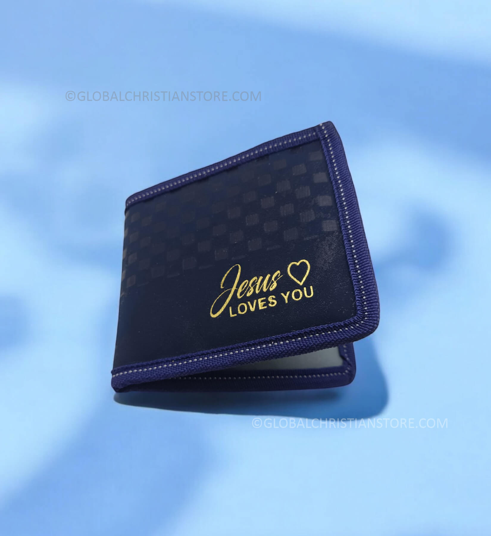 Blue Velvet type Gents wallet Jesus Loves you Blue Velvet type Gents wallet Jesus Loves you
