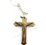 Cement Color Jesus on Cross Christian Keychain