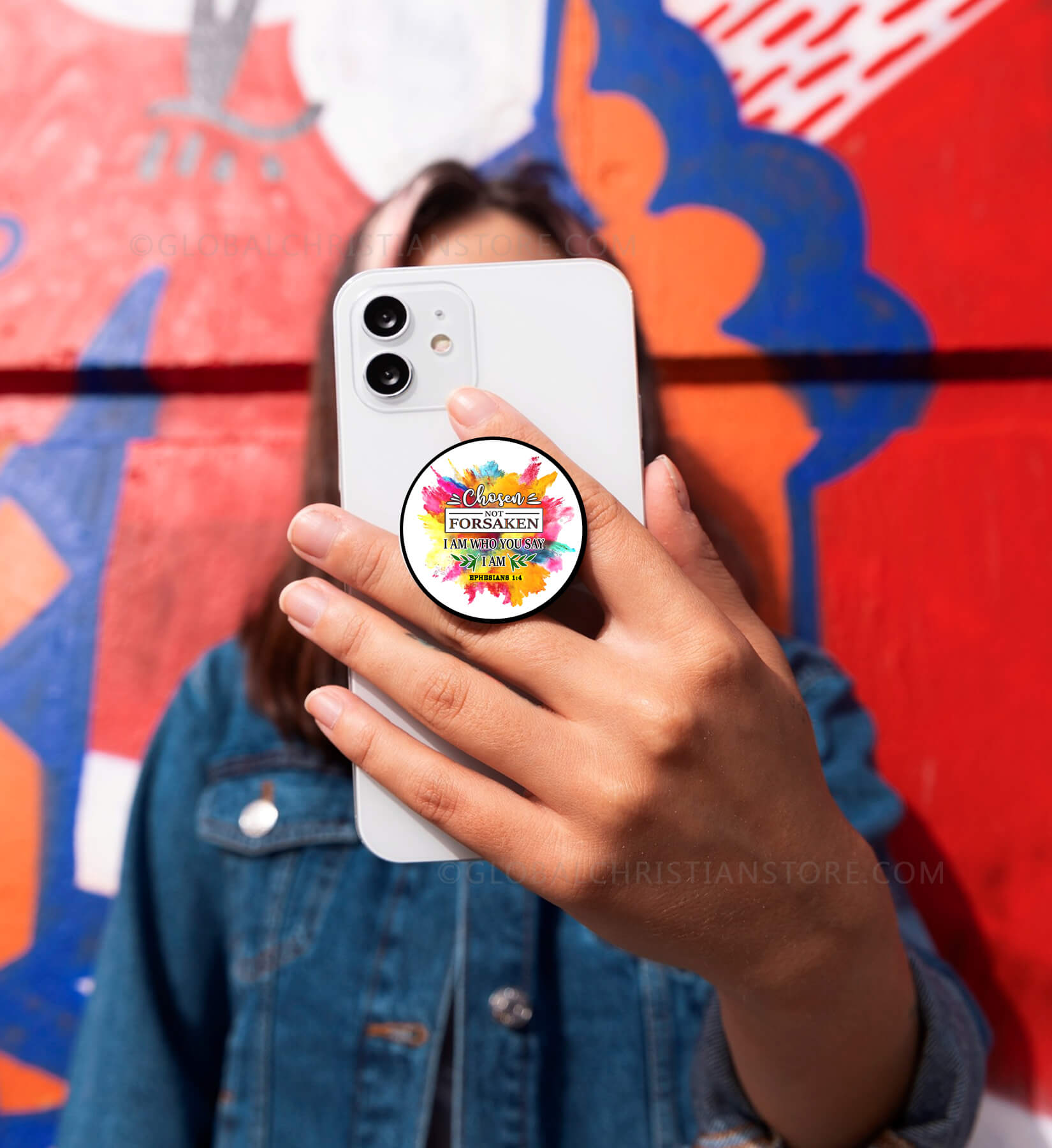 Chosen not forsaken I am who you say I AM Ephesians 1 verse 4 Christian Mobile Popsocket
