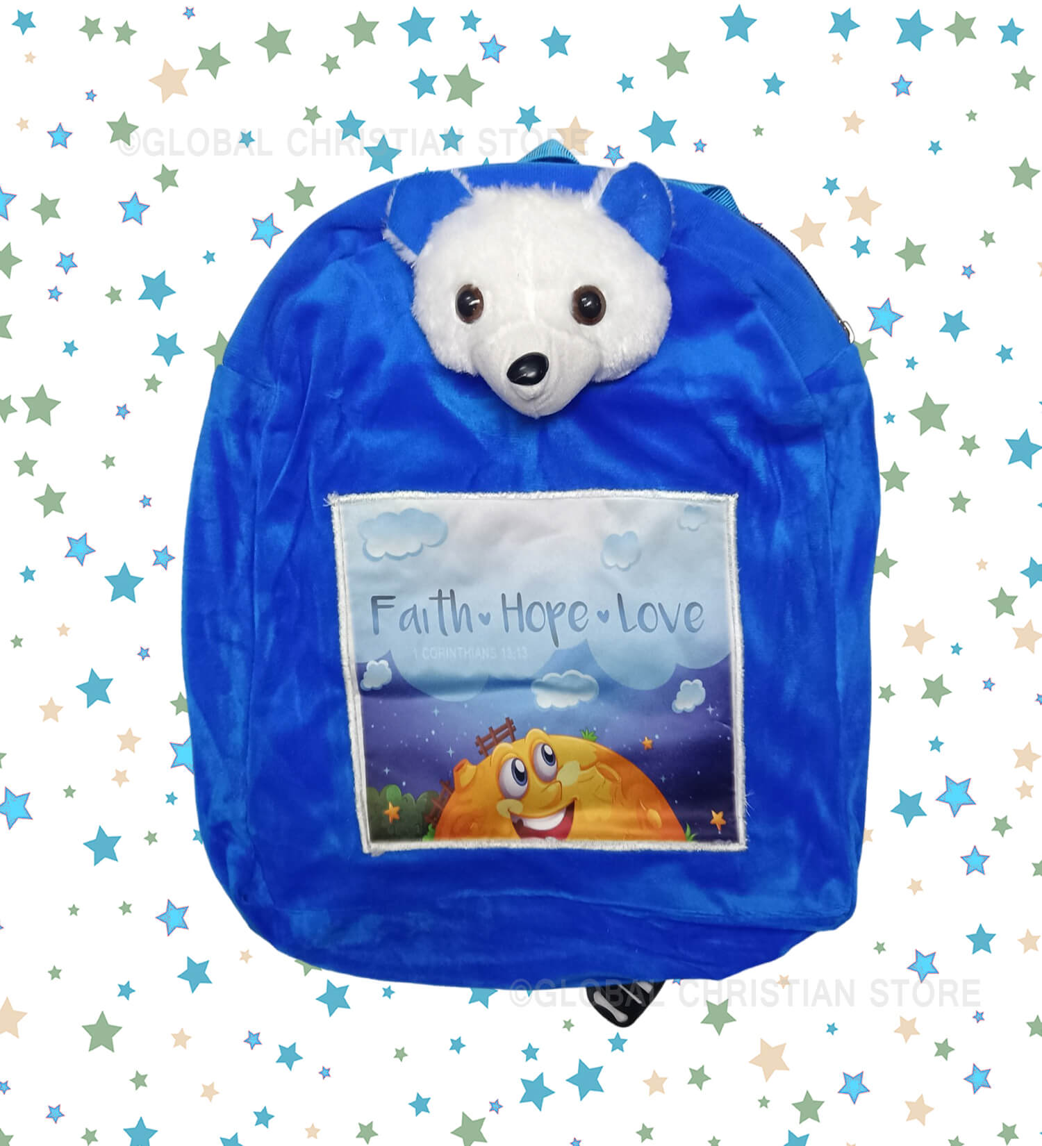 Faith Hope and Love Christian Kids teddy bag