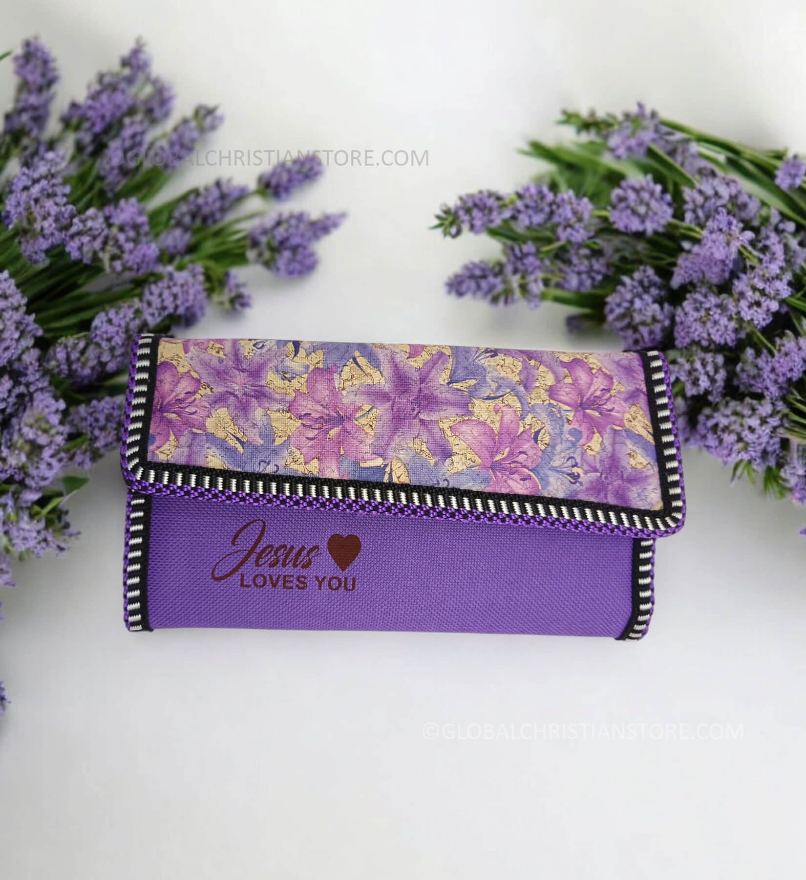 Floral Purple wallet with Bible verse for Girls Floral Purple wallet with Bible verse for Girls