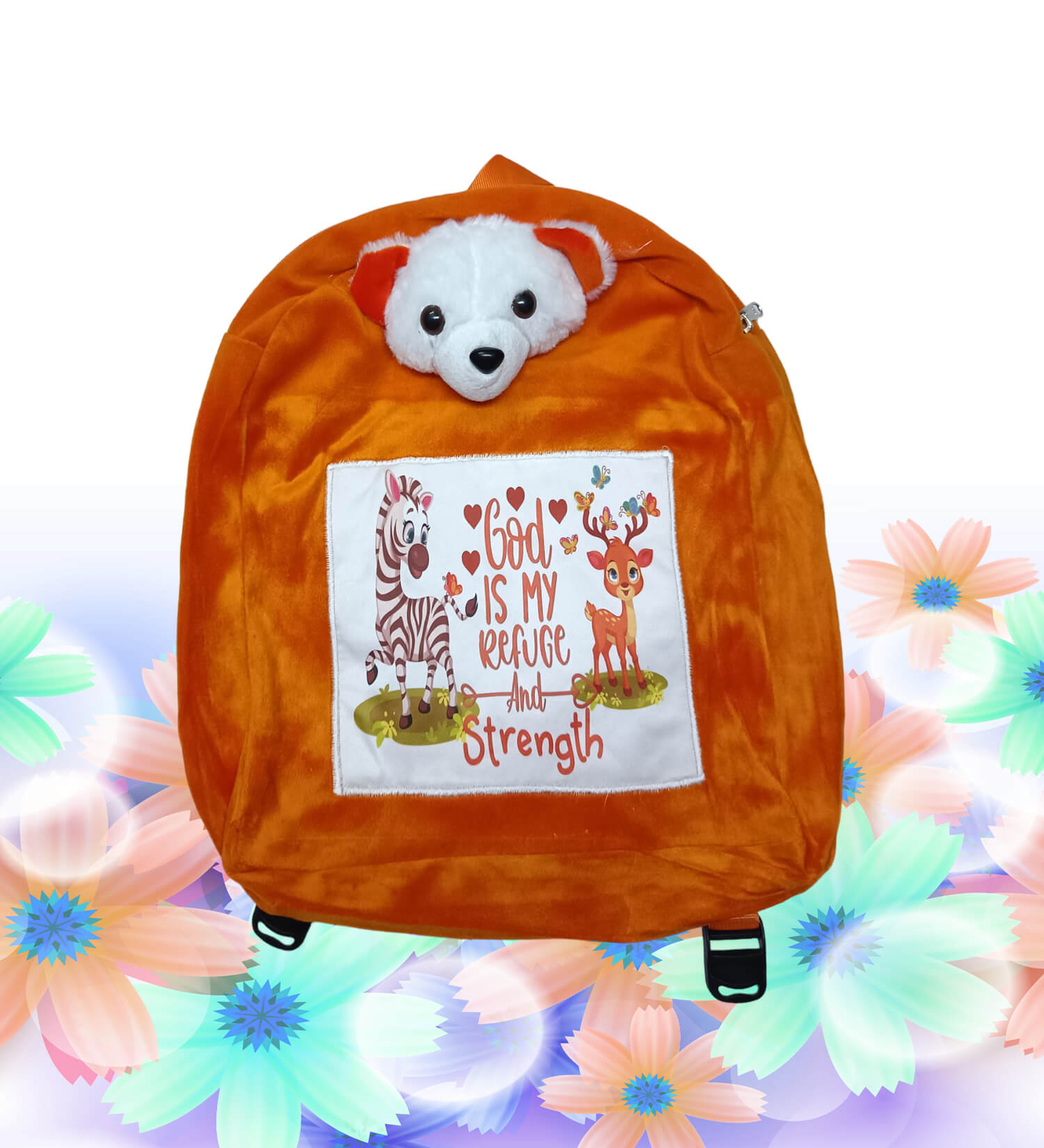 God is my Refuge and My Strength Bible verse printed kids bag