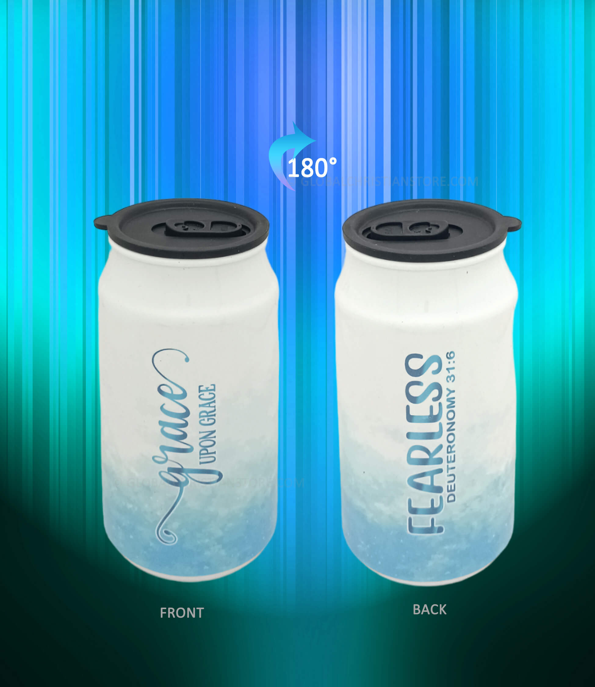 Grace upon Grace and Fearless Bible verse can bottle