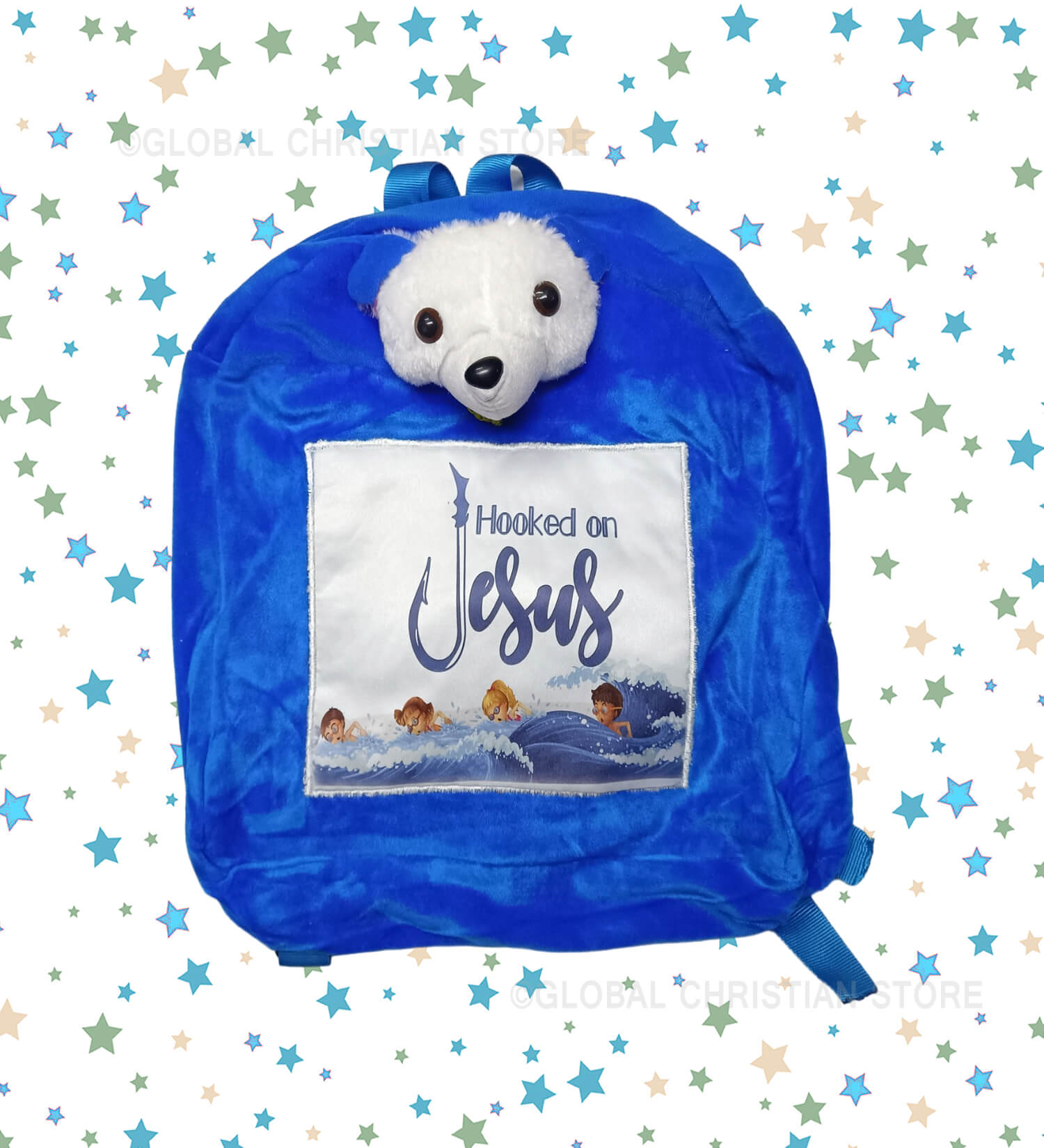 Hooked on Jesus Christian Kids teddy bag