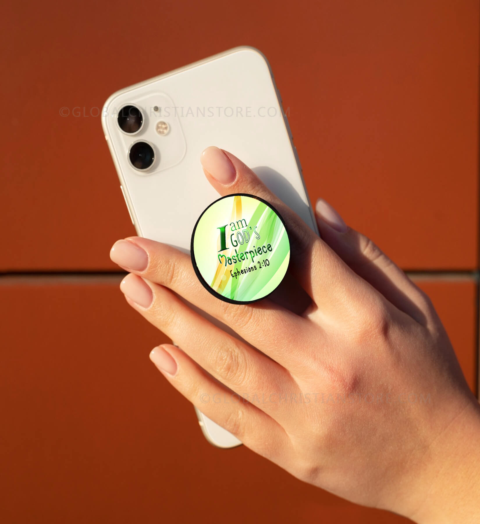 I am Gods Masterpiece Ephesians 2 verse 10 Mobile Popsocket with Bible verse