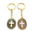 Inner Cross Cut Metal Gold Color Keychain