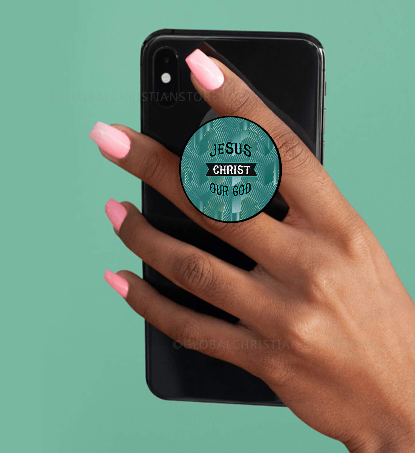 Jesus Christ our God Mobile Popsocket with Bible verse