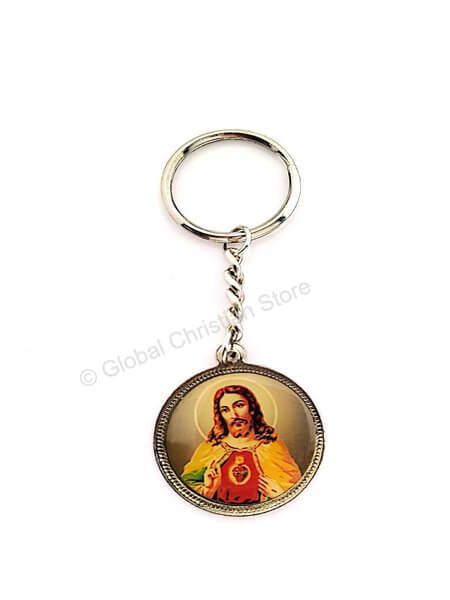 Jesus Image Christian Metal Keychain with or Without Border