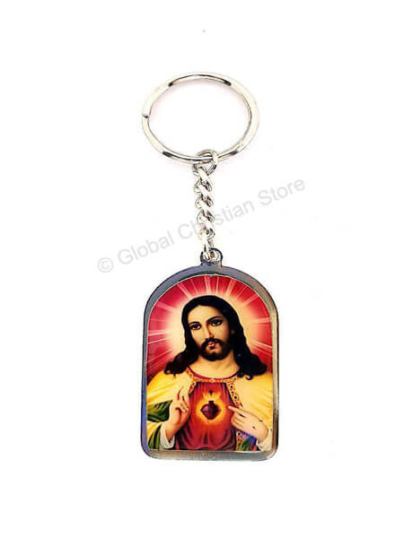 Jesus Photo Steel Keychain
