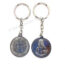 Jesus and Cross Metal Christian Keychain Silver Color