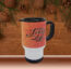 Jesus is Life and He fills my cup with grace bible verse printed travel mug