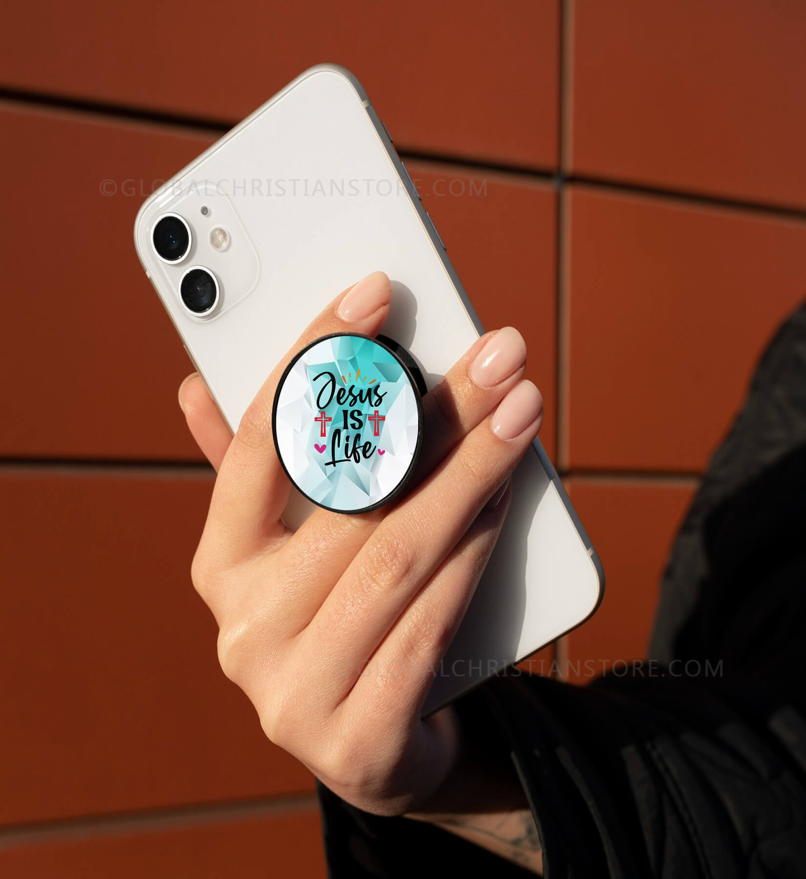 Jesus is Life Mobile Popsocket with Bible verse
