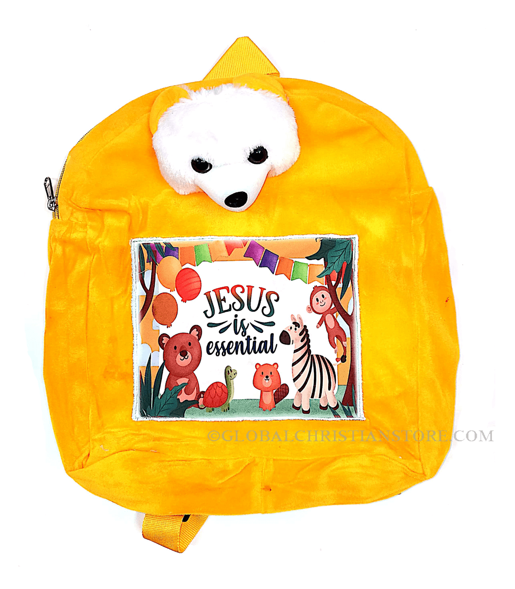 Jesus is essential Yellow christian teddy bag for kids Jesus is essential Yellow christian teddy bag for kids