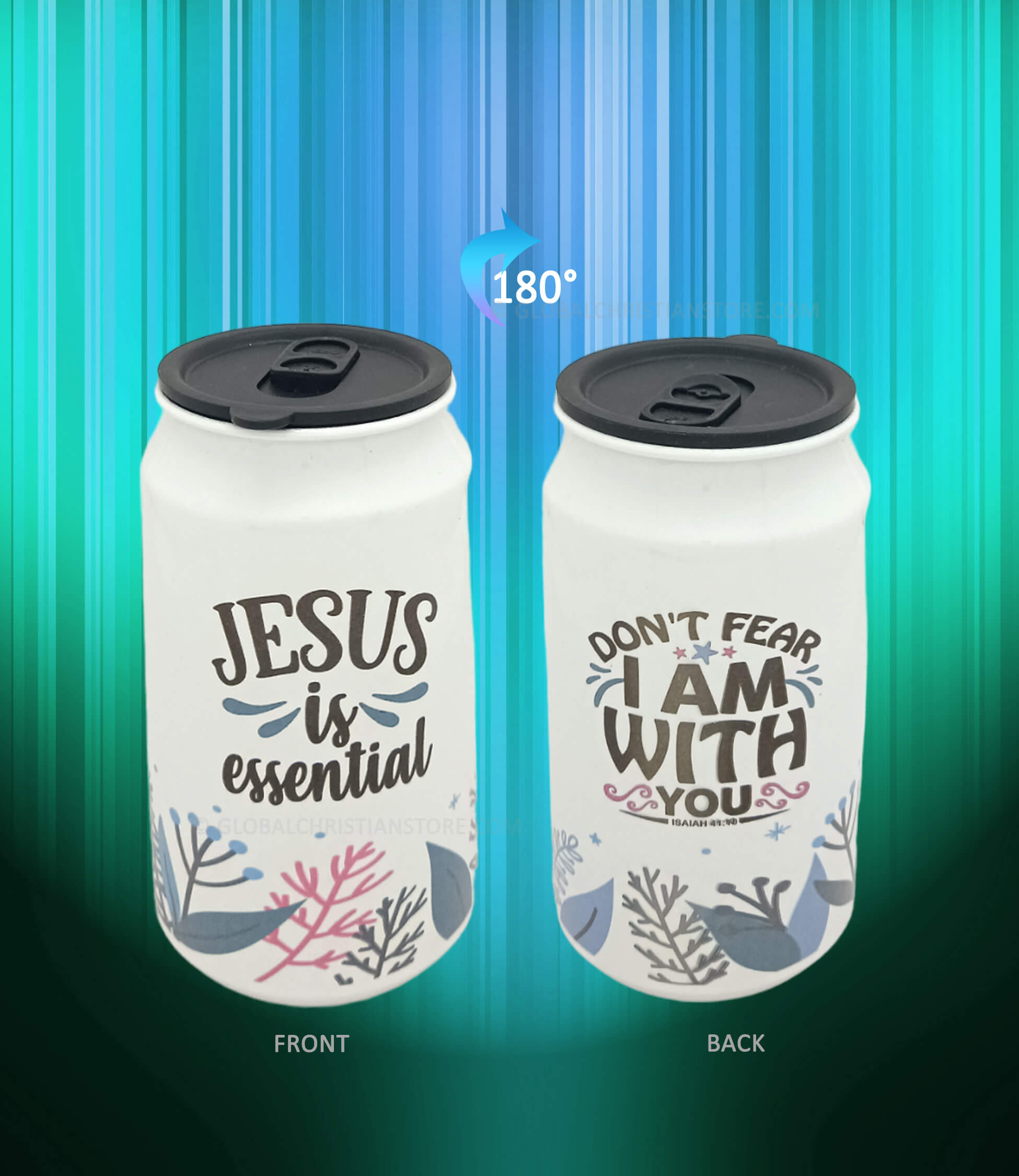 Jesus is essential and Dont fear I am with you can bottle with Bible Verse