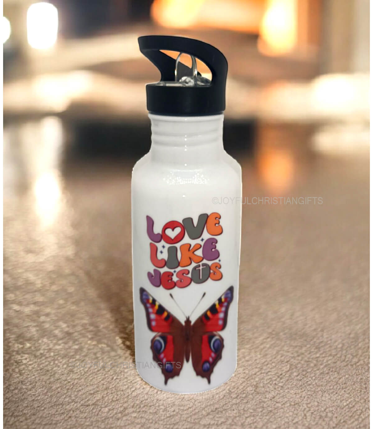 Love Like Jesus and Faith can move Mountains Matthew 17 20 Christian Kids Nozzle Bottle
