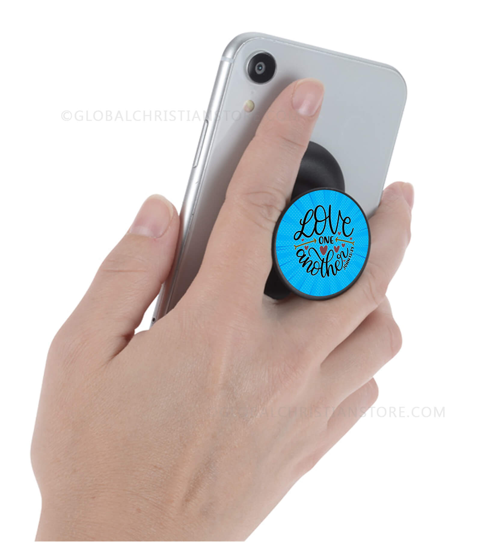 Love one another John 13 verse 34 Bible verse printed mobile popsocket