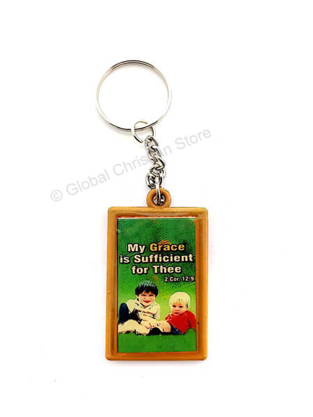 My Grace is Sufficient Christian Keychain