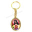 Oval Shaped Metal Keychain with Jesus Image