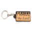 Praise the Lord wooden 3D cut Christian Keychain
