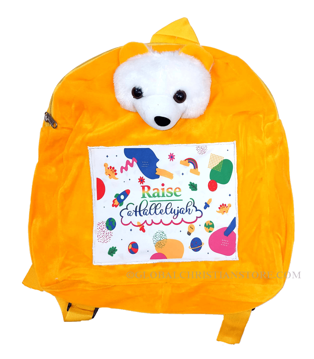 Raise a Hallelujah Yellow christian kids teddy bag Raise a Hallelujah Yellow christian kids teddy bag