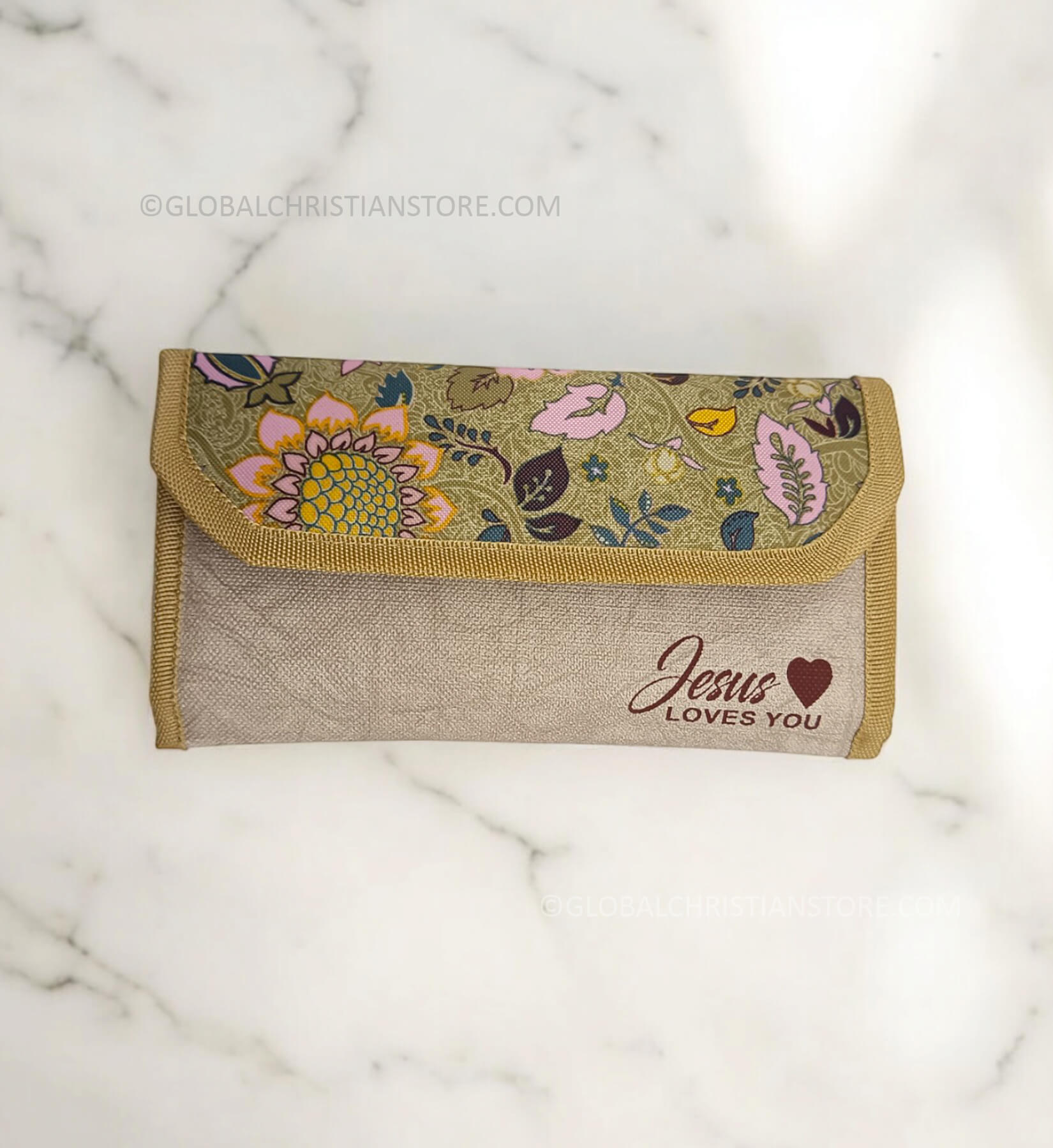 Sandal Color Ladies Wallet with Christian wordings Sandal Color Ladies Wallet with Christian wordings