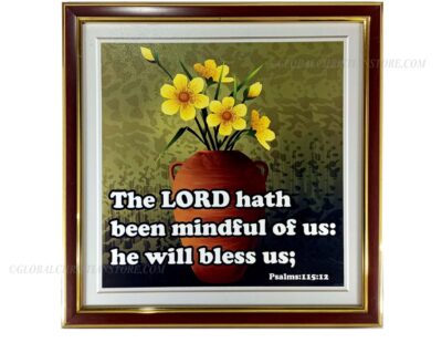 The Lord hath been mindful of us Christian Bible Frame