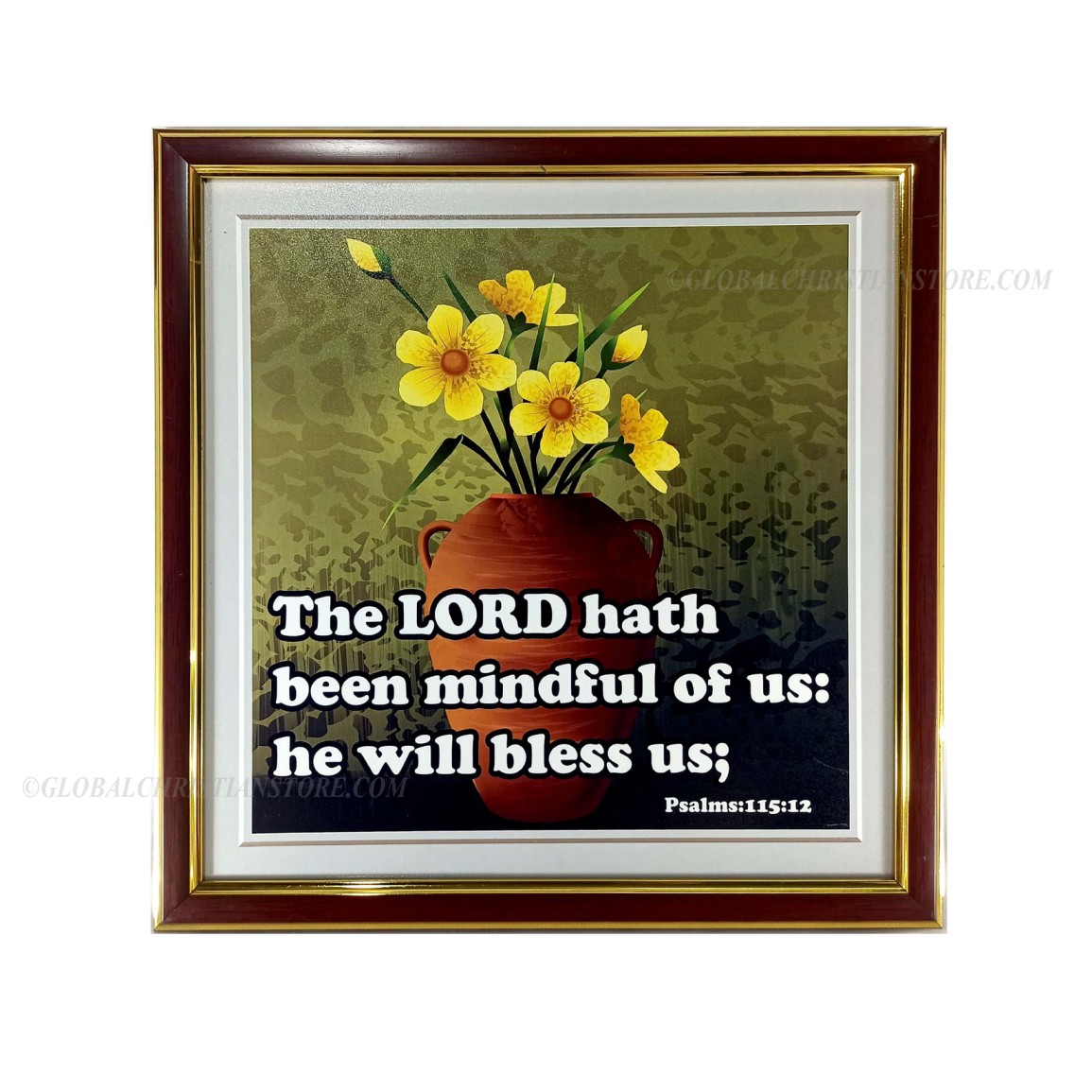 The Lord hath been mindful of us Christian Bible Frame