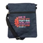 She Is Clothed With Strength  & Dignity And She Laugh Without Fear Of The Future Jean Sling Bag With Bible Verse