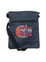 She Is Clothed With Strength  & Dignity And She Laugh Without Fear Of The Future Jean Sling Bag With Bible Verse